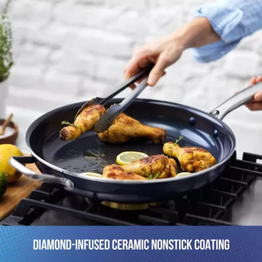 As Seen on TV Blue Diamond 14" Frypan with Helper Handle