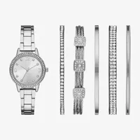 Ladies Sets Unisex Adult Crystal Accent Silver Tone 5-pc. Watch Boxed Set Fmdjset336