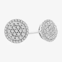 1/4 CT. T.W. Natural White Diamond 10K White Gold 7.5mm Round Stud Earrings