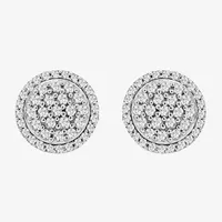 1/4 CT. T.W. Natural White Diamond 10K White Gold 7.5mm Round Stud Earrings