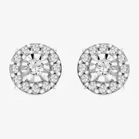 1/3 CT. T.W. Natural White Diamond 10K White Gold 6.8mm Round Stud Earrings