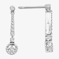 1/4 CT. T.W. Natural White Diamond 10K White Gold Drop Earrings