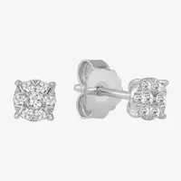 1/4 CT. T.W. Natural White Diamond 10K White Gold 4.7mm Round Stud Earrings