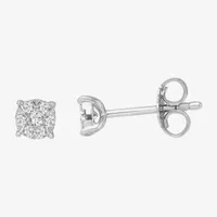 1/4 CT. T.W. Natural White Diamond 10K White Gold 4.7mm Round Stud Earrings