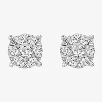 1/4 CT. T.W. Mined White Diamond 10K White Gold 4.7mm Round Stud Earrings