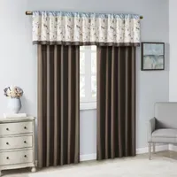 Madison Park Belle 50"W X 84"L Embroidered Light-Filtering Rod Pocket Back Tab Single Curtain Panel