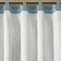 Madison Park Belle 50"W X 84"L Embroidered Light-Filtering Rod Pocket Back Tab Single Curtain Panel