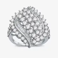 Womens CT. T.W. Mined White Diamond 10K Gold Cluster Cocktail Ring