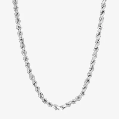 Sterling Silver Solid Rope Chain Necklace