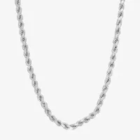 Sterling Silver Solid Rope Chain Necklace