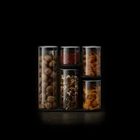 Joseph Joseph  Podium Steel - Glass  Storage Set With Ss Lids 5-pc. Canister