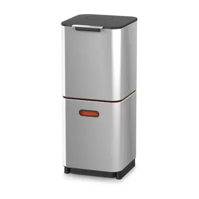 Joseph Joseph  Totem Compact 40-Litre - Stainless Steel Waste And Recycling Bins Trash Can