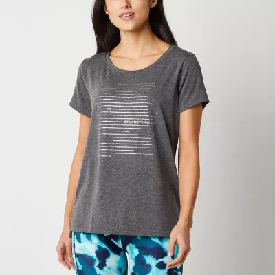 Xersion Womens Crew Neck Short Sleeve T-Shirt Tall