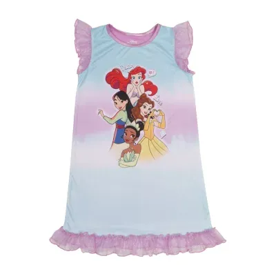 Disney Collection Little & Big Girls Princess Crew Neck Sleeveless Nightgown