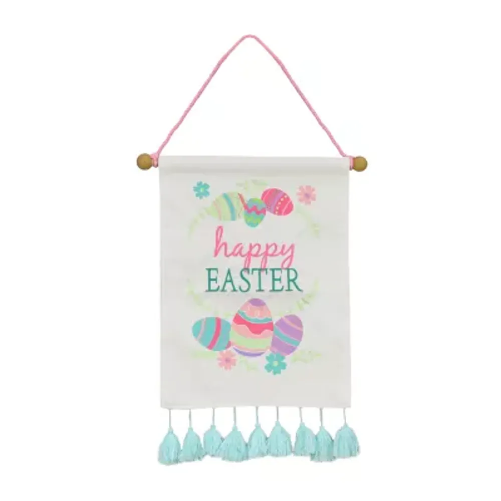 National Tree Co. Happy Easter With Eggs Banner Wall Sign