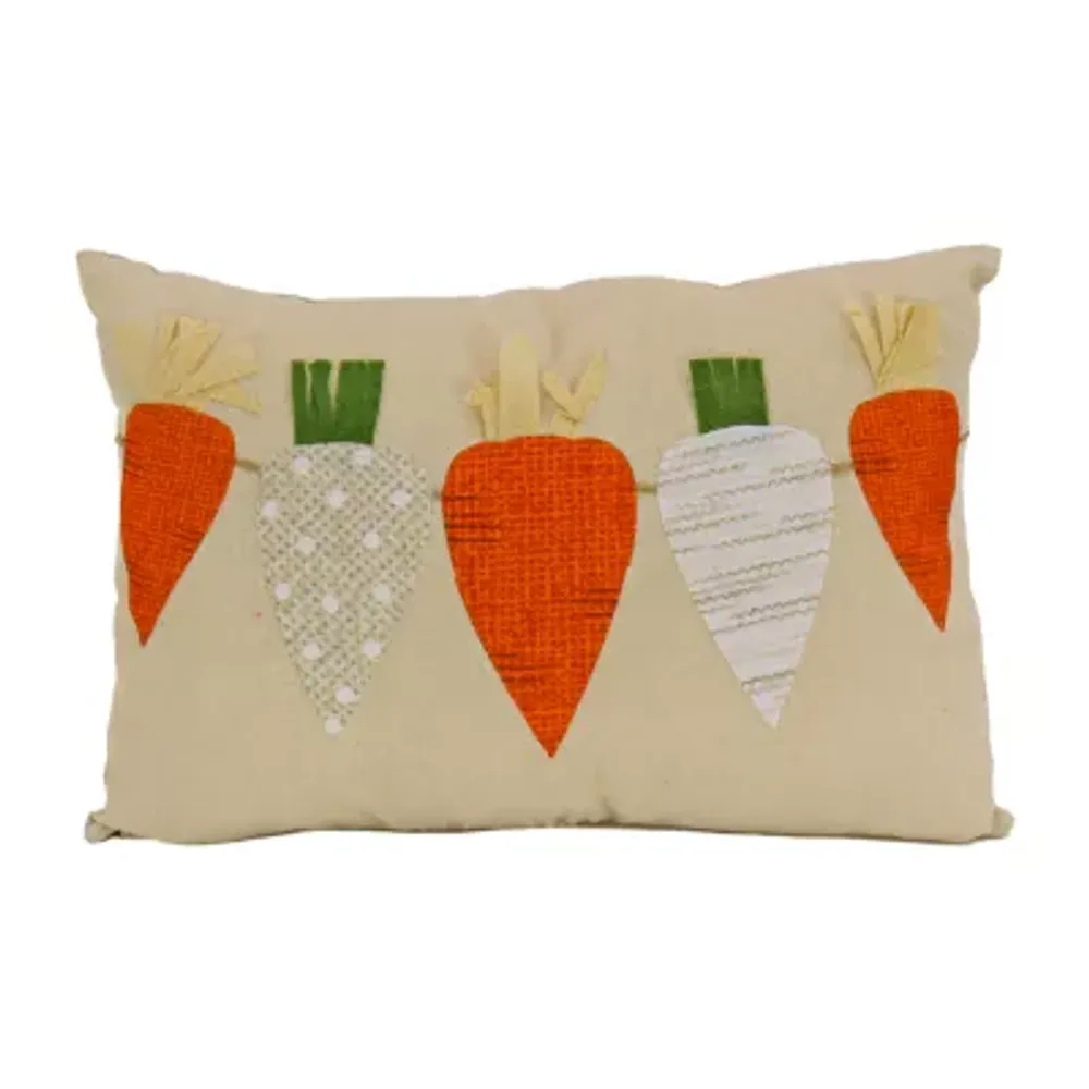 National Tree Co. String Of Carrots Easter Square Throw Pillow