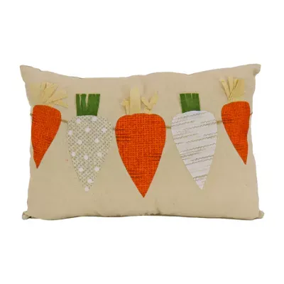 National Tree Co. String Of Carrots Easter Square Throw Pillow