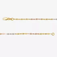 Made in Italy 14K Tri-Color Gold 18 Inch Solid Valentino Chain Necklace