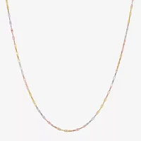 Made in Italy 14K Tri-Color Gold 18 Inch Solid Valentino Chain Necklace