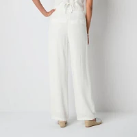 by&by-Juniors Wide Leg Pleated Pant