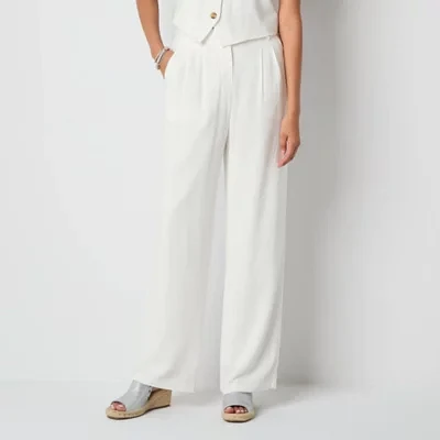 by&by-Juniors Wide Leg Pleated Pant