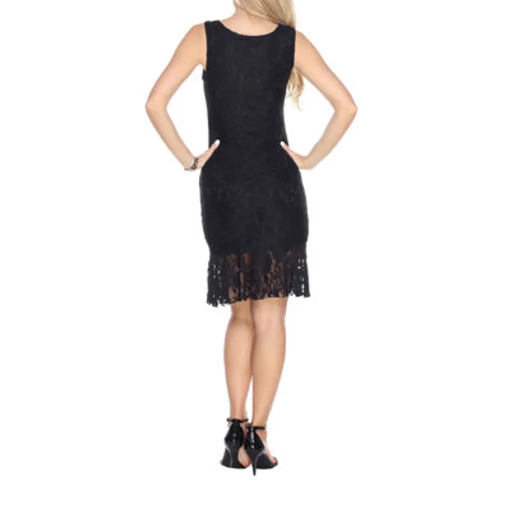 White Mark Womens Cila Sleeveless Sheath Dress