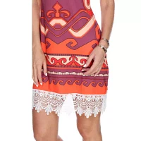 White Mark Womens Fleur Sleeveless Sheath Dress