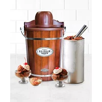 Nostalgia 6-Quart Wood Bucket Ice Cream Maker