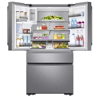 Samsung 23 cu. ft. Capacity Counter Depth 4-Door French Door Refrigerator with Polygon Handles