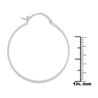 Silver Reflections Pure Silver Over Brass Hoop Earrings