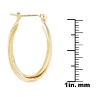 Silver Reflections 24K Gold Over Brass Oval Hoop Earrings