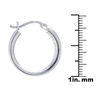 Silver Reflections Pure Silver Over Brass 20mm Hoop Earrings