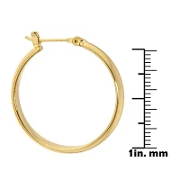Silver Reflections 24K Gold Over Brass 30mm Hoop Earrings