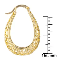 Silver Reflections 24K Gold Over Brass Hoop Earrings