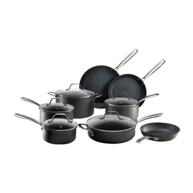 Granitestone 10-pc. Aluminum Dishwasher Safe Non-Stick Cookware Set, Color:  Black - JCPenney