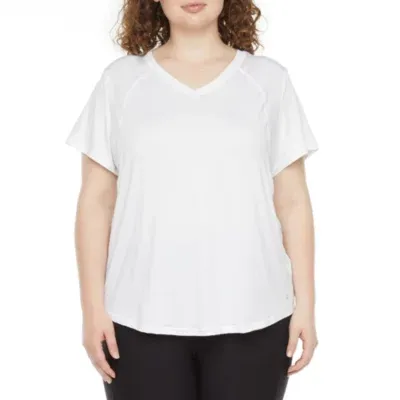 Xersion Womens Everair Performance V Neck Short Sleeve T-Shirt Plus