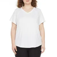 Xersion Womens Everair Performance V Neck Short Sleeve T-Shirt Plus