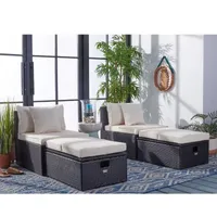 Pramla  4-pc. Patio Lounge Chair and Ottoman Set