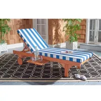 Newport Patio Lounge Chair with Stripe Cushion and Pull Out Side Table