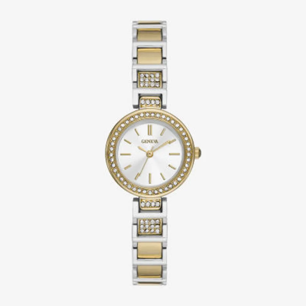 Geneva Womens Crystal Accent Two Tone Bracelet Watch Fmdjm251