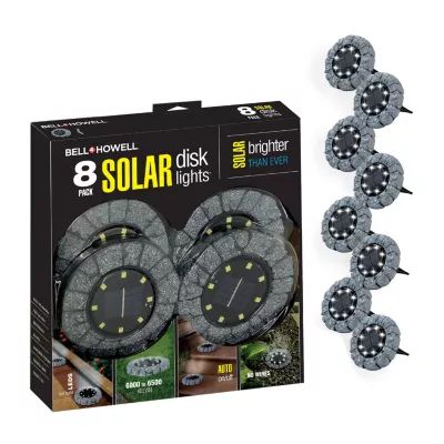 Bell + Howell Solar Powered Outdoor Disk Lights with 8 LED - Pack