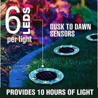 Bell + Howell Solar Powered Mosaic Disk Light with Auto On/Off Lighting and Weatherproof