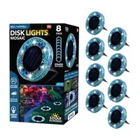 Bell + Howell Solar Powered Mosaic Disk Light with Auto On/Off Lighting and Weatherproof - 8 Pack