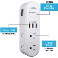 Bell + Howell Swivel Power Rapid Charging Station with 180 Degree Swiveling Design - 6 Outlets and 3 USB Ports