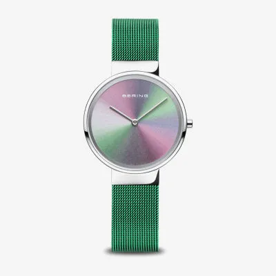 Bering Womens Green Stainless Steel Bracelet Watch 10x31-Ann1