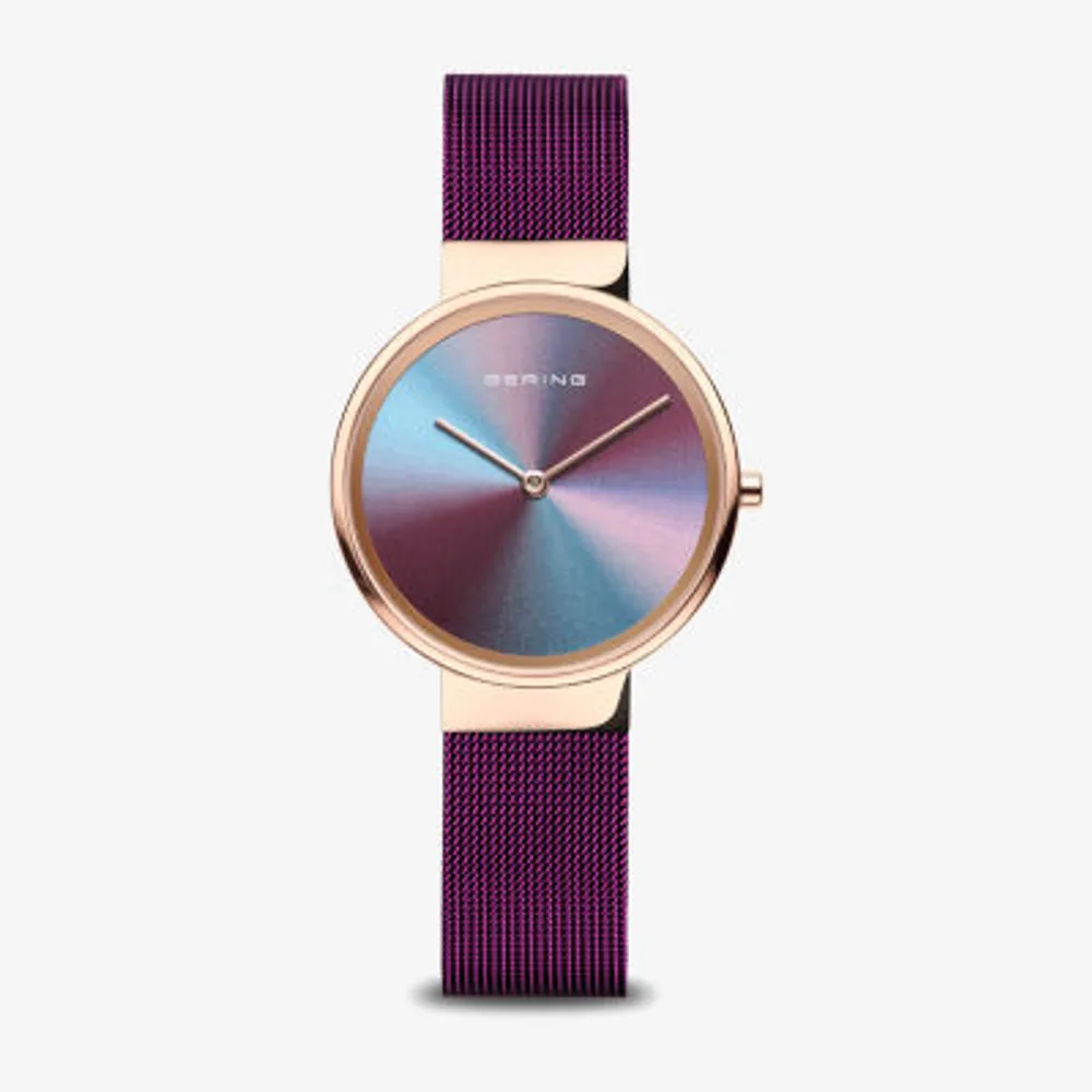 Bering Womens Purple Stainless Steel Bracelet Watch 10x31-Ann3
