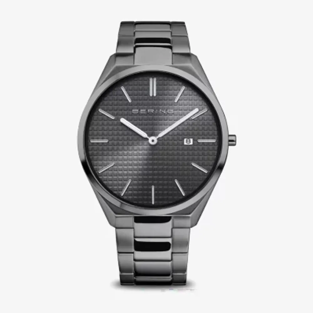 Bering Mens Black Stainless Steel Bracelet Watch 17240-777