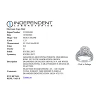 (H-I / I1) Womens 1 1/4 CT. T.W. Lab Grown White Diamond 10K Gold Side Stone Halo Engagement Ring