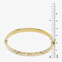 Diamond Cut 14K Two Tone Gold Over Silver Bangle Bracelet