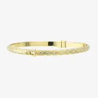 Diamond Cut 14K Two Tone Gold Over Silver Bangle Bracelet